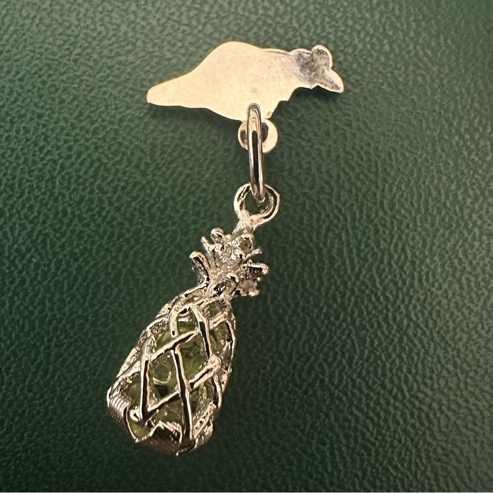 Sterling Silver Hawaii Pineapple Charm Pendant – Vintage Souvenir - Picture 4 of 7